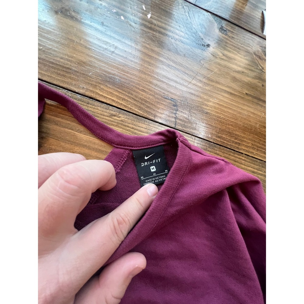 Nike Dri-FIT M Purple Crossover Back Cutout Long Sleeve Sweatshirt Pullover - Picture 3 of 4